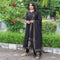 black block printed kurta with dupatta