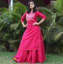younari pink cotton kurti skirt dress