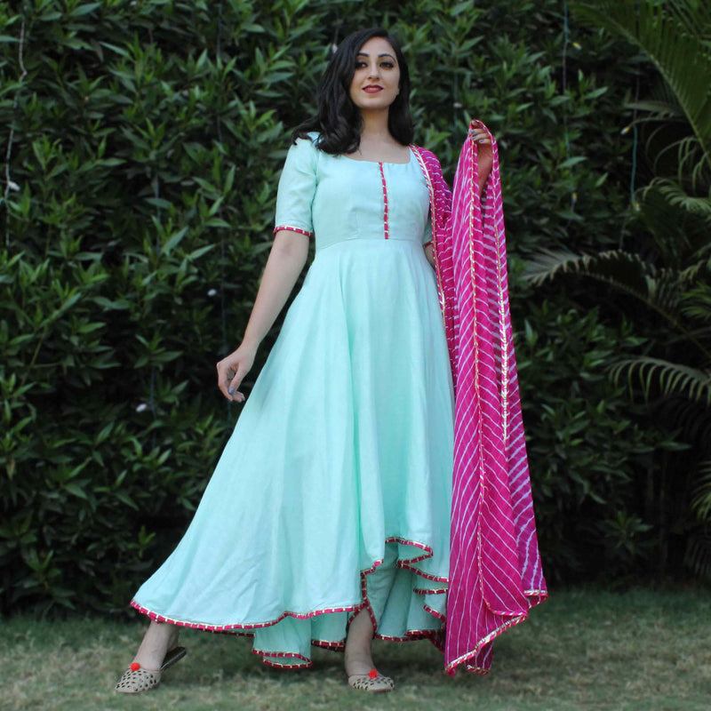 Sky Shade Dhoti Kurta suit set