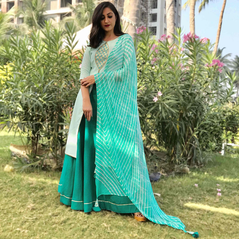 YOUNARI DRESS SKY LEAF