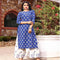 Block printed Blue cotton kurta with plazoo